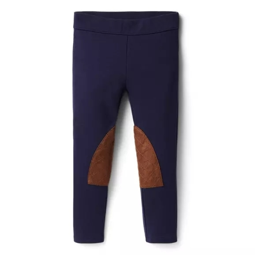 Janie and Jack Navy Leggings with Brown Patches